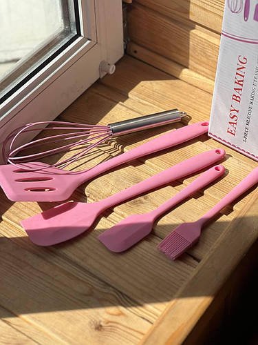 Набір кухонного приладдя Easy Baking Рожевий, Силіконовий набір із 5 предметів для кухні YU227