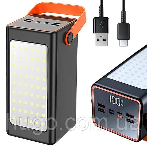Повербанк зі швидкою зарядкою 100000мАг (4×USB), з ліхтариком, YM-655 / Power bank / УМБ / Павер банк