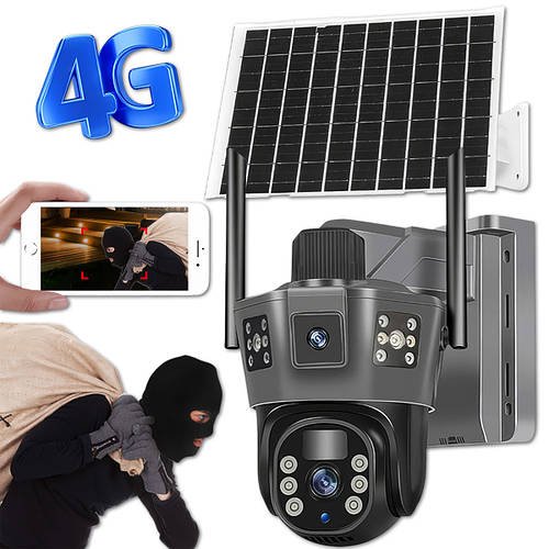 Вулична 4G камера відеоспостереження із сонячною панеллю P-18-4G V380 Портативна камера відеоспостереження 6Мп