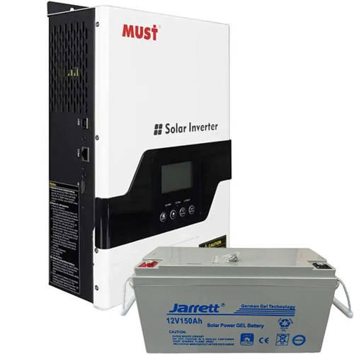 Набір Акумулятор Jarrett 12V 150Ah+Гібридний інвертор MUST PV18-1512VPM 1500W зі струмом 10/20A 160-275V, MPPT
