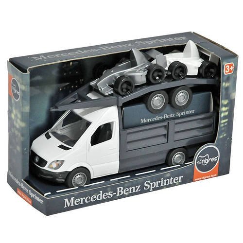 Машинка Евакуатор Mercedes-Benz Sprinter іграшкова Tigres (рухливі деталі, лафет, 2 машинки) 39670