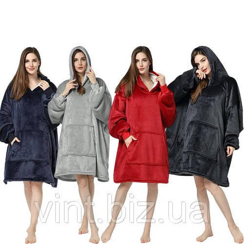 Толстовка — плед з капюшоном, на флісі