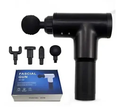 Ударний перкусійний масажний пістолет-масажер для тіла м'язів FASCIAL GUN Чорний HP227