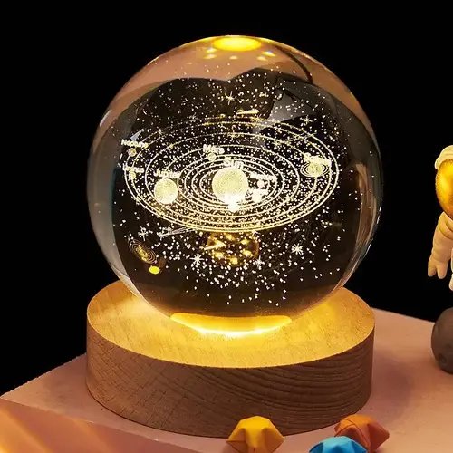 Декоративна 3D-сушарка нічник лампа кришталева Сонячна система Led світильник USB з підсвіткою HP227
