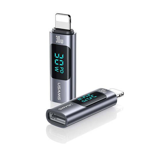 Перехідник Usams Type-C To Lightning Aluminum 30W адаптер для телефона смартфона US-SJ681 AU18