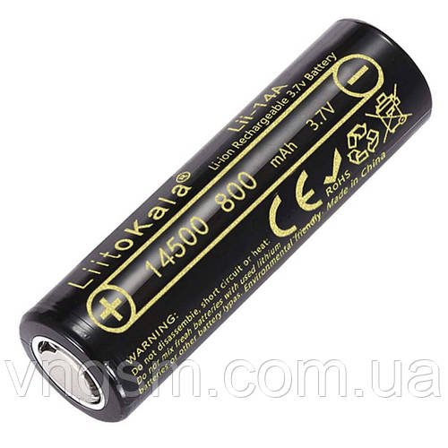 Акумулятор LiitoKala Lii-14A 14500 / 3.7V / 0.5A / 800 mAh Original