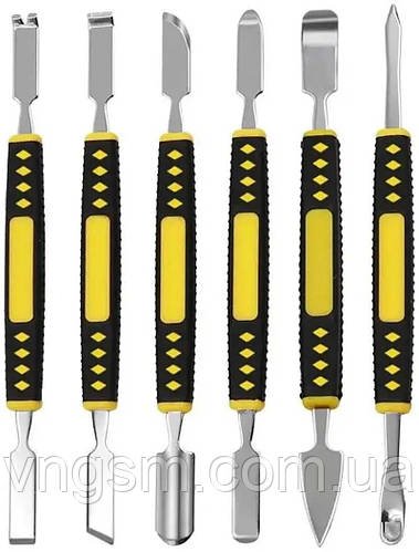 Набір лопаток TELIJIA TE-655 двосторонні, для розборки корпусів, техніки, метал, 6 шт.