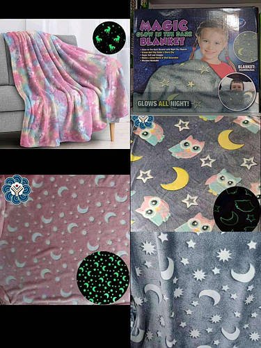 Теплий і ніжний плед 200x150 Magic Blanket для дітей та підлітків, що світиться HP227