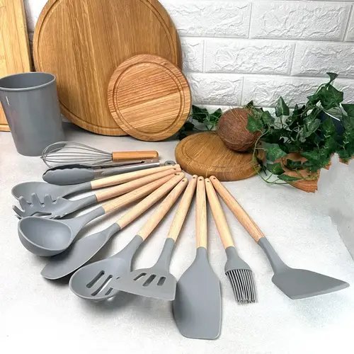 Набір кухонного приладдя 12 предметів Kitchen Set Сірий HP227
