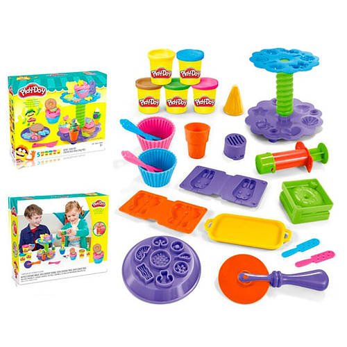 Набір для творчості із пластиліном Play Doh (5 банок пластиліну, формочки, посуд, шприц, інструменти) MK 5455