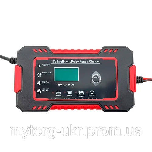 Зарядний пристрій автомобільного акумулятора 12V  червоний