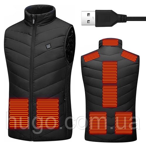Жилет з USB-підігрівом, Розмір 2XL, 3 режими / Терможилет електричний / Нагрівальний жилет