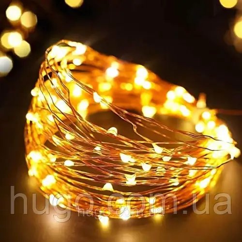 Гірлянда "Роса" від мережі, 20 м, 200 LED, AD-50537, Теплий білий / Світлодіодна новорічна гірлянда