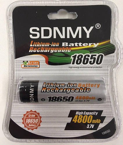 Акумулятор SDNMY 18650-4800mAh 3.7 В c захистом HP227