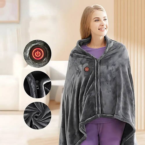 Електроковдра плед з підігрівом Electric Heating Shawl Blanket USB HP227