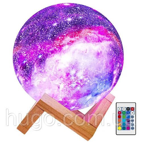 Світильник-нічник 16 см, від USB, 3D Місяць RGB / Настільний нічник 3D Moon / Дитячий світильник на акумуляторі