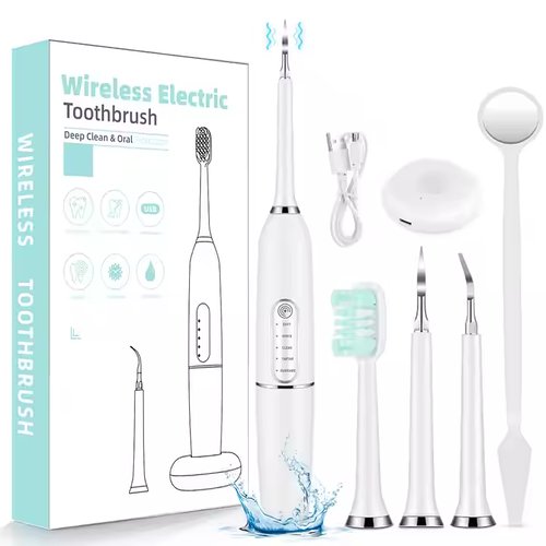 Електрична ультразвукова зубна щітка-скалер 2 в 1 для видалення зубного каменю та відбілювання 5 режимів