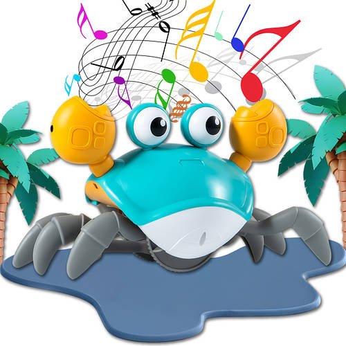 Краб зі звуковими та світловими ефектами Cartoon Crab Блакитний Інтерактивний краб-робот