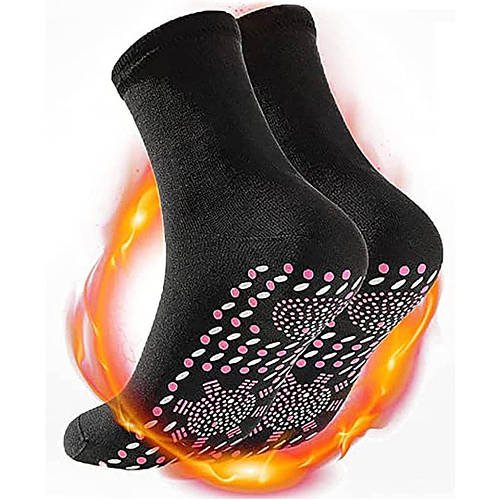 Термошкарпетки з підігрівом 34-40 розмір Чорний Зимові самонагрівані турмалінові шкарпетки для жінок та чоловіків