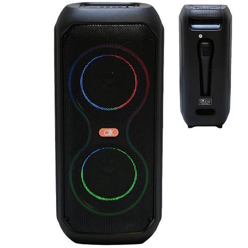 Портативна Bluetooth колонка з мікрофоном та світломузикою BT-2425 Активна підлогова Bluetooth колонка