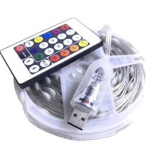 Світлодіодна водонепроникна стрічка з пультом керування 15 Вт 10 м USB RGB