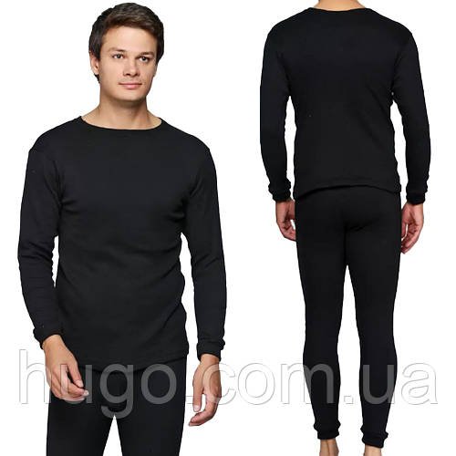 Термобілизна зимова чоловіча на флісі до -25, Розмір 3XL, Чорна / Термокомплект / Комплект термобілизни