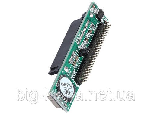 Адаптер перехідник з IDE 44 pin до SATA 22 (7+15) pin 2.5 кутовий (IDE папа - SATA мама)