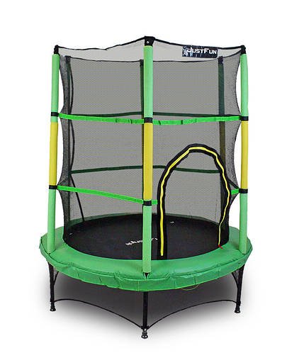 Батут із захисною сіткою Just Fun Green (діаметр 140 см)