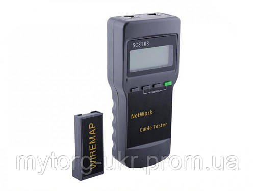Кабельний тестер LAN мережі rj45 SC8108 + Adapter