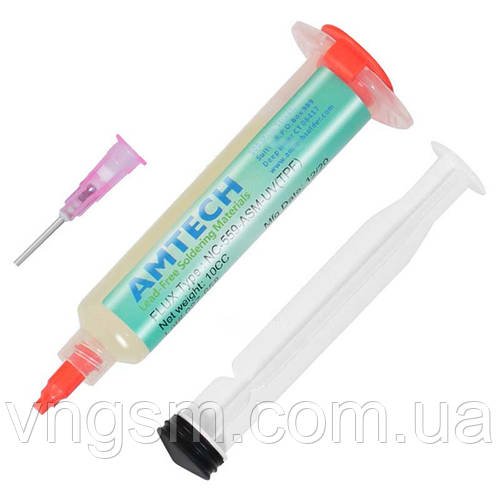 Флюс-паста AMTECH NC-559-ASM-UV (TPF) безвідмивна, з дозатором, 10CC, Original