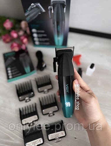 Машинка для стриження волосся VGR V-003 тример для волосся, бороди та вусів бездротова професійна Green