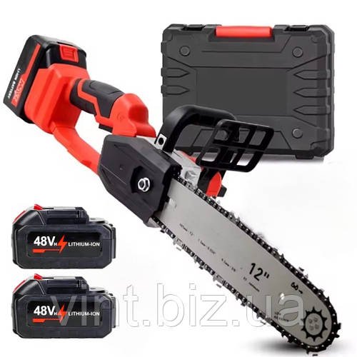 Ланцюгова пила 12 дюймів в кейсі 2АКБ 48V (автоматична подача олії)