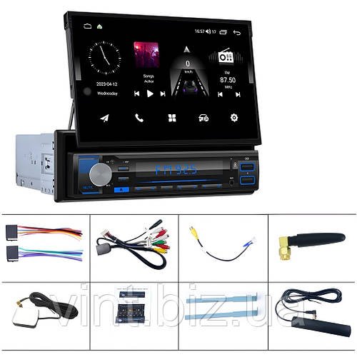1Din магнітола з виїзним екраном 7 дюймів GPS, Bluetooth, Wi-Fi та Android