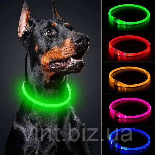 Світлодіодний вологостійкий нашийник для собак USB
