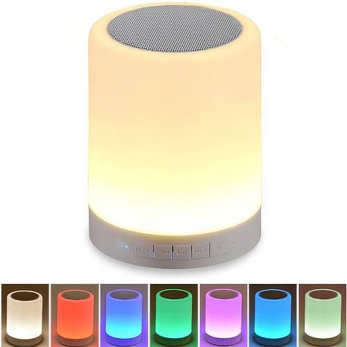 Портативна бездротова Bluetooth колонка-нічник з RGB підсвічуванням та сенсорним керуванням EL-543-33 Біла