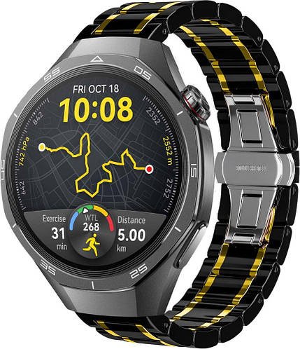 Керамічний Ремінець Ceramo для Huawei Watch GT 5 / GT 5 Pro 46mm Black Gold