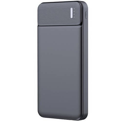 Портативний зарядний пристрій з індикатором рівня заряду та 2 USB Vinsic Power Bank на 10 000 mAh Чорний