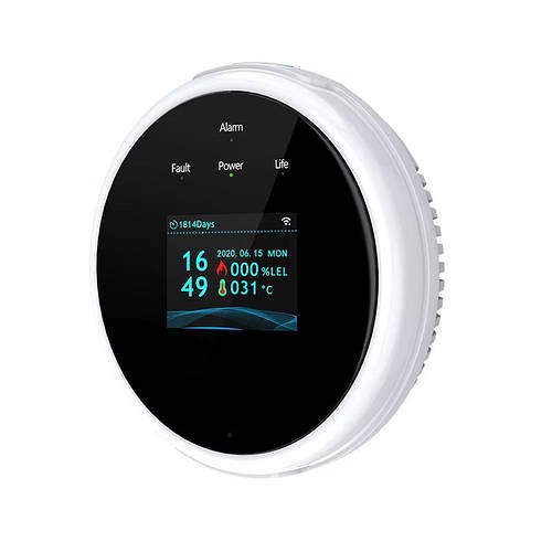 Розумний Wi-Fi датчик витоку газу Tuya Smart GS21 з LED-дисплеєм і сповіщенням на смартфон