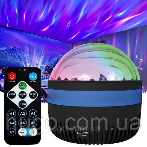 Нічник-проектор Зоряного неба RGB + пульт, з USB, AT-061D / Нічник зоряне небо / Нічник зоряний проектор
