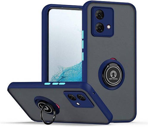 Захисний чохол MatteLuxe Motorola G84 (з кільцем) Blue