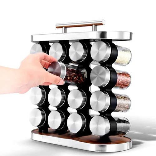 Набір для спецій 16 ємностей Stainless steel and wood SN27