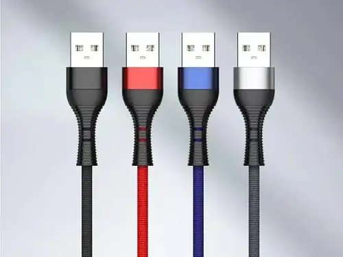 Кабель USB – micro USB QX029 1м 2.4A з алюмінієвим корпусом і тканинним обплетенням для швидкої зарядки