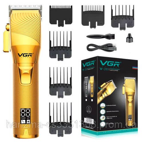 Професійна бездротова машинка для стриження волосся VGR V-280 тример для волосся, бороди та вусів із насадками