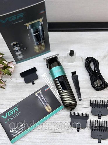 Бездротовий акумуляторний тример VGR V-929 машинка для стриження волосся й бороди з насадками 1.5-4.5 мм