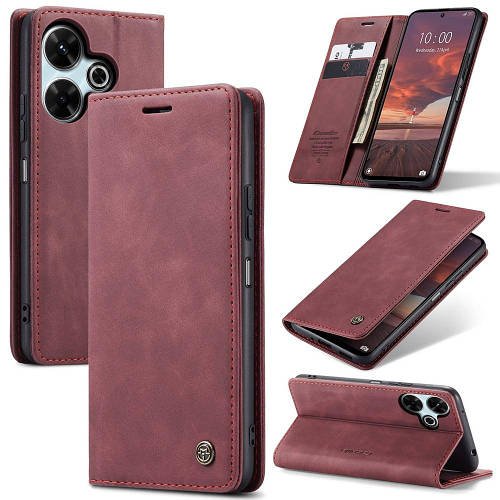 Чохол книжка з магнітом Poco M6 4G CaseMe Wine