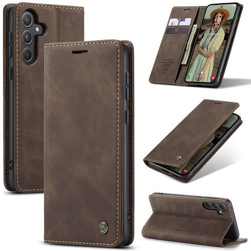 Чохол книжка з магнітом Samsung Galaxy A55 A556 CaseMe Dark Brown