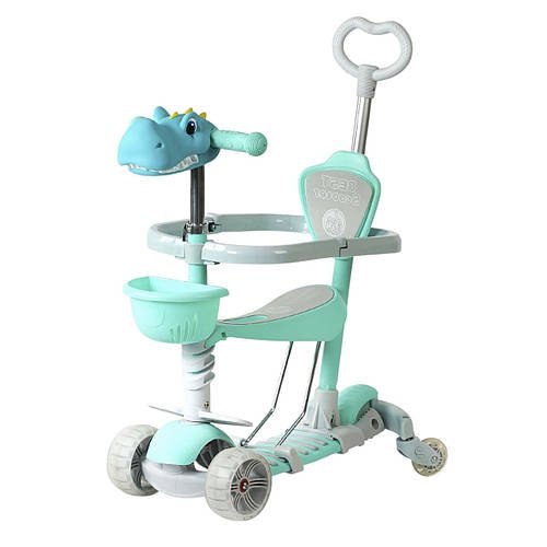 Самокат дитячий 5в1 Best Scooter (додаткові колеса, сидіння, батьківська ручка, підсвічування коліс) P-67303