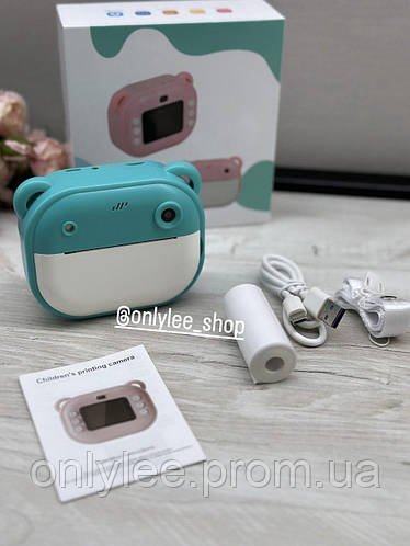 Дитячий фотоапарат миттєвого друку Children's Printing Camera Y600 з підтримкою microSD card 2 камери Green
