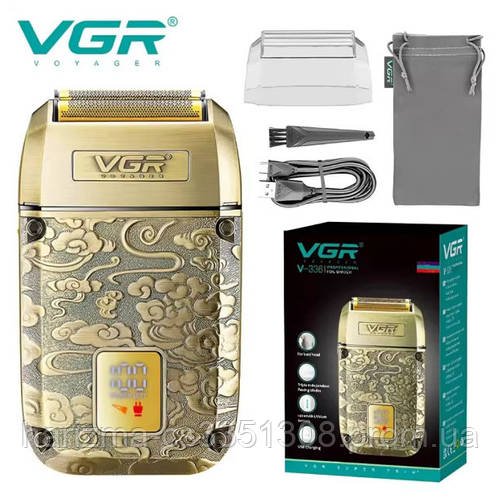 Акумуляторна чоловіча електробритва VGR V-336 для гоління бороди, вусів і голови шейвер для ідеальної гладкості