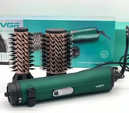 Фен-щітка для волосся Hot Air Styler VGR V-498, професійна модель з насадками для укладання та об'єму